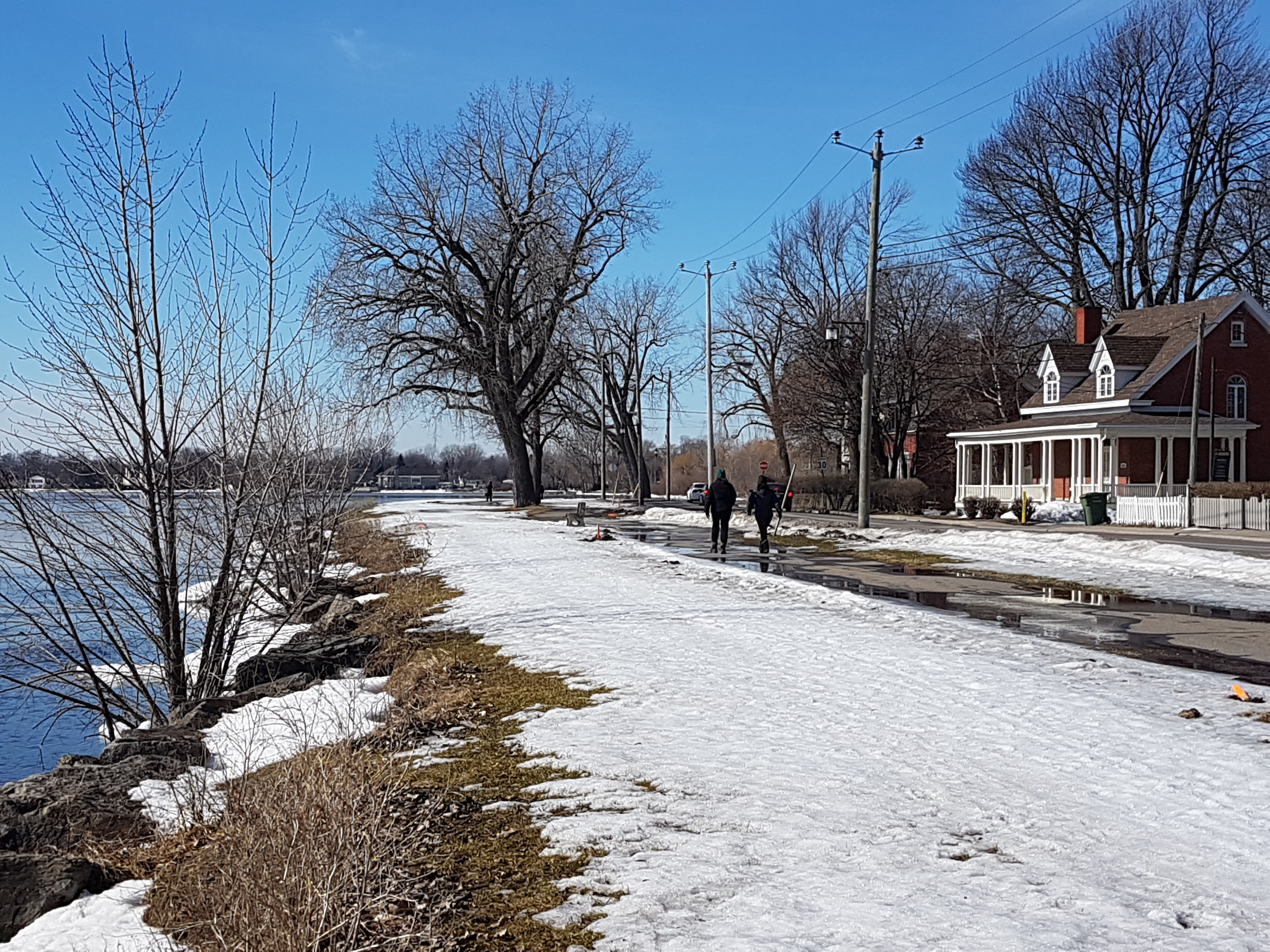 walking along waterfront outdoors